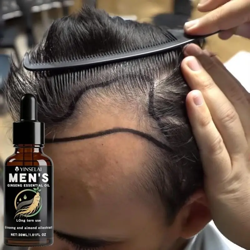 Men's Hair Growth Oil, Biotin, Rosemary, Saw Palmetto, Caffeine, Castor Oil, He Shou Wu, Ginger, Olive, Argan Oil, Quick Absorption, Deep Penetration