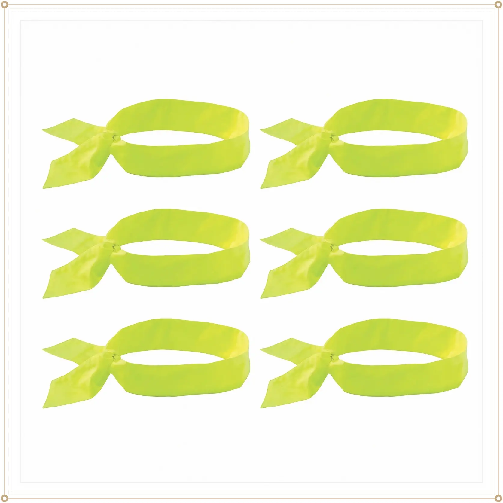 Cooling Bandana, Evaporative Polymer Crystals For Cooling Relief, Tie For Adjustable Fit, 6-Pack ,LimeGift