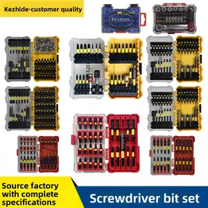 Cross-border screwdriver bit set: Phillips, flathead, Torx, hex, square, strong magnetic bits for electric drills and air screwdrivers