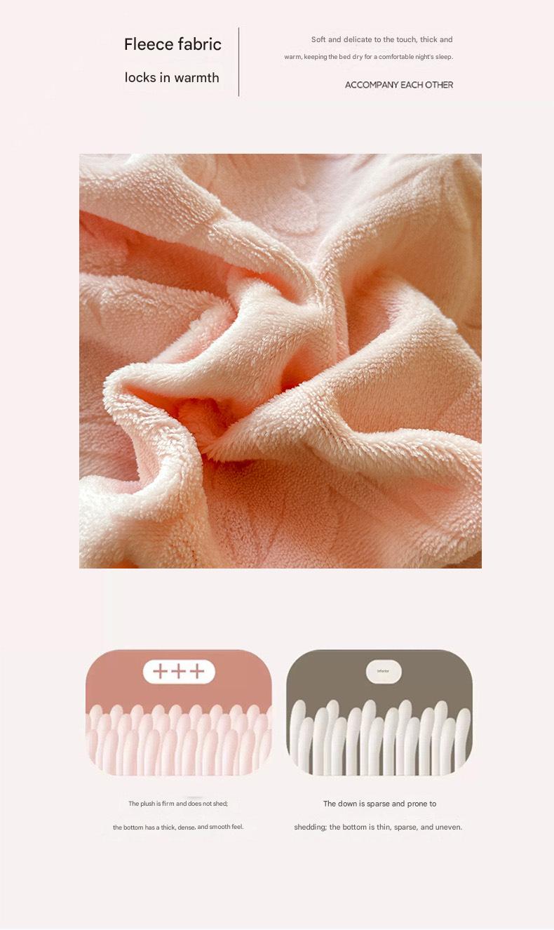 Korean-style French lace thickened milk velvet four-piece set with double-sided baby velvet and coral velvet duvet cover and quilted bed skirt