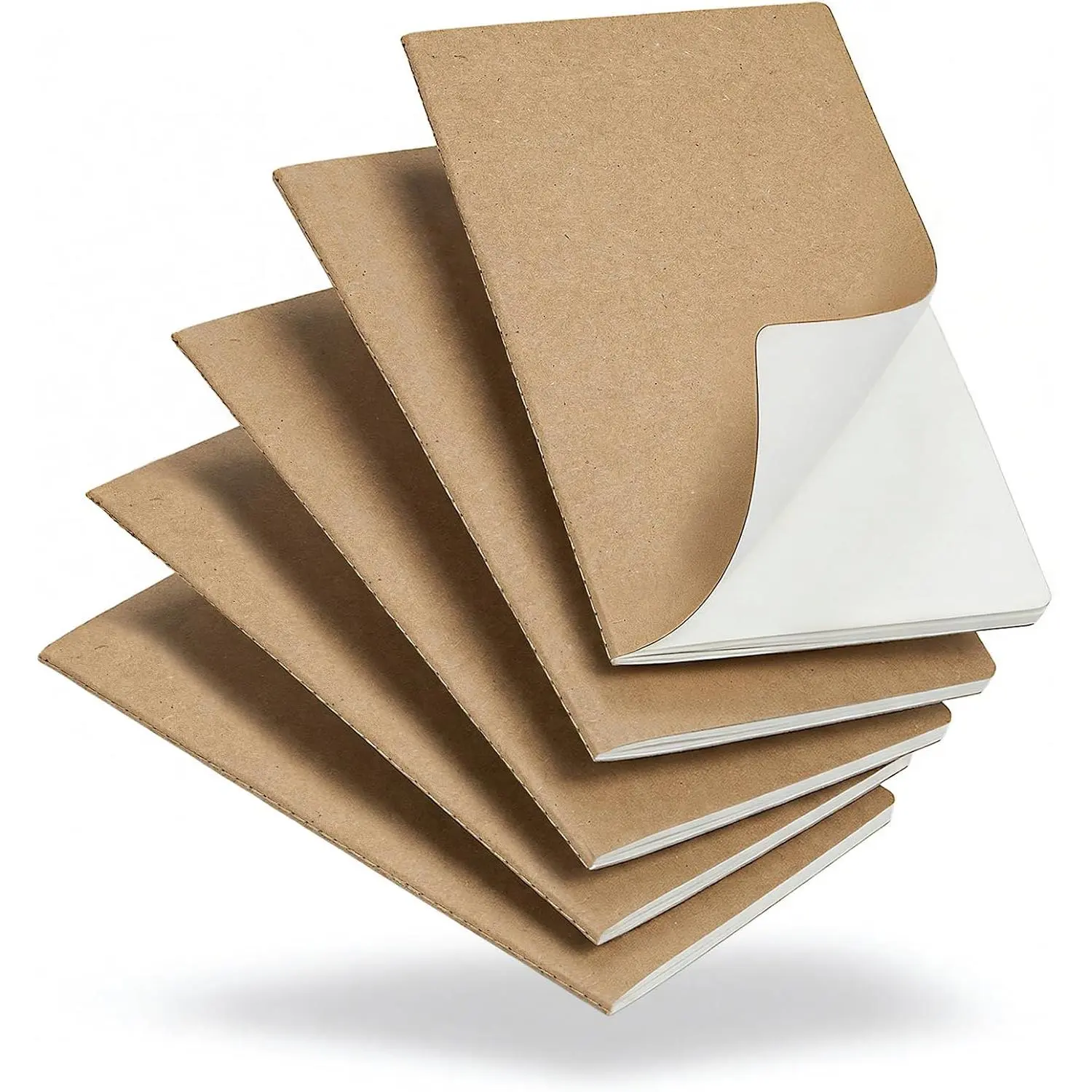 5 Pack Blank  Notebooks A5, Unlined Composition Journals, 80gsm Paper, 60 Pages, 8.3x5.5 Inches, Softcover Sketch Writing Notebooks for School Office Artists Students