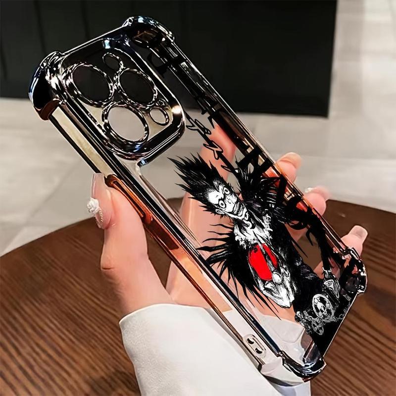 Japanese Anime Death Note Phone Case Compatible with iPhone 16 15 14 13 12 11 Pro Max X XR XS MAX 8 7 Plus Shockproof Transparent Soft Back Cover.QXD674 Protection Protective Black-Qxa674M73512