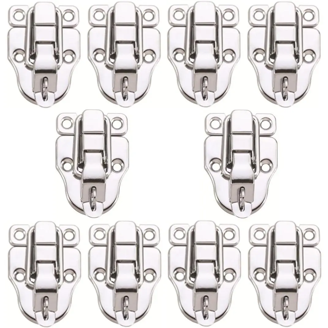 10Pack Metal Duckbilled Box Hasp Lock Toggle Latch Catch for Wooden Case Boxes Toolbox