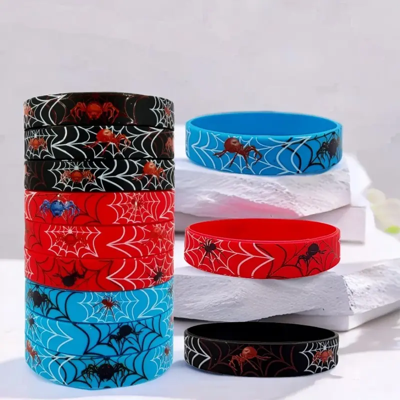 The 3/6/12-piece Spider Party Gift Spider Wrist Bracelet Spider Web Bracelet for her/him is suitable for themed birthday products, costume party, decorative wrist strap cartoon gifts.
