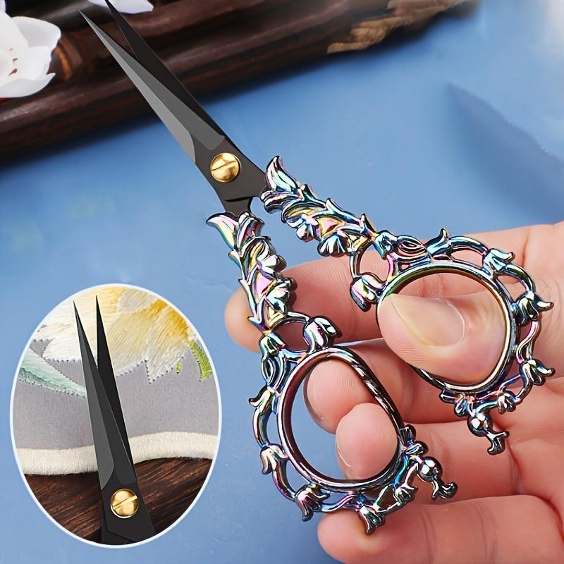 2pcs Vintage Embroidery Scissors with Sharp Stainless Steel Blades - Handcrafted Floral Design, Ideal for DIY Sewing, Quilting & Needlework Crafts