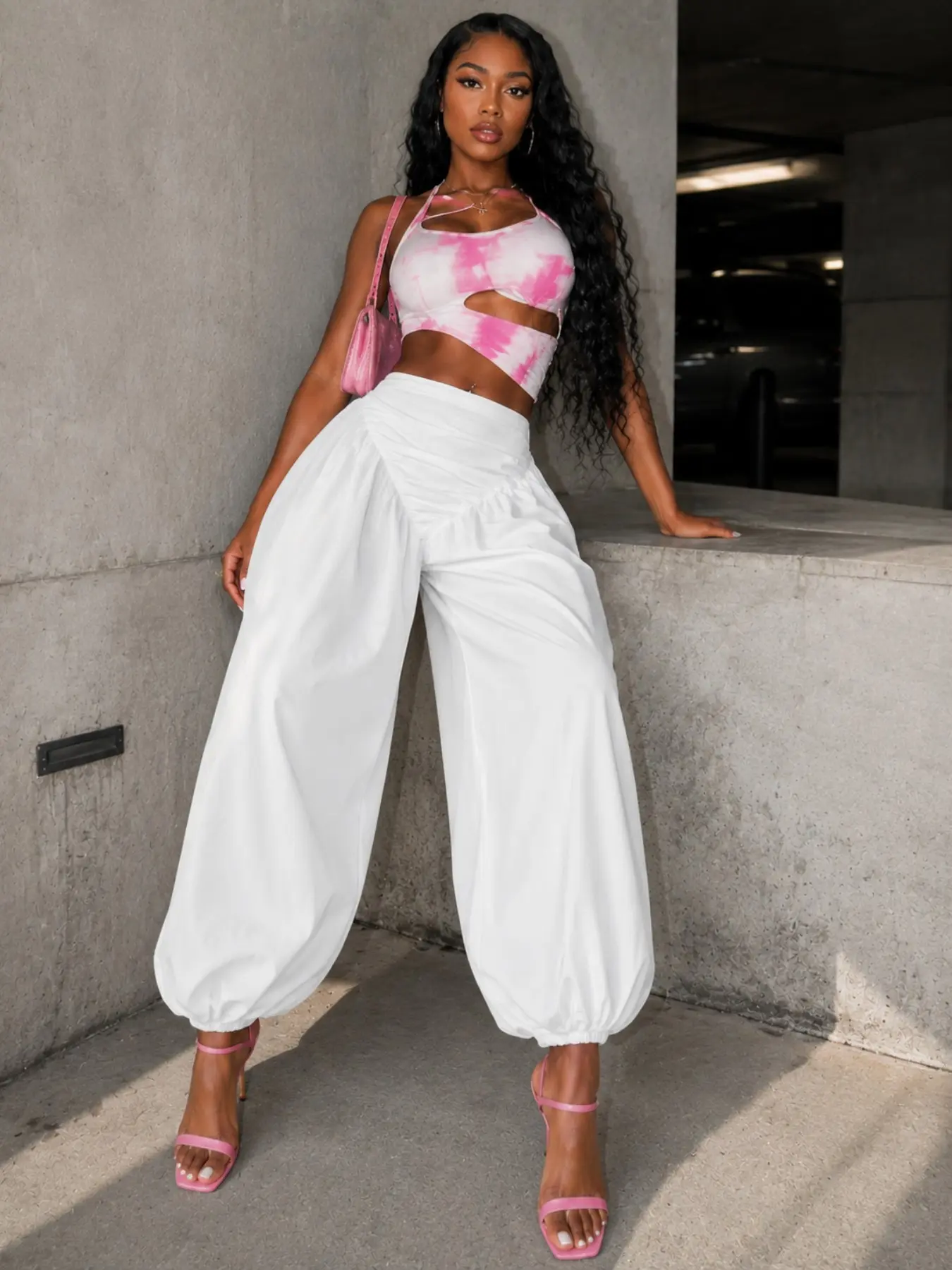 Women's Balloon Pants, High Waist Flowy Loose Baggy Pants, Y2K Streetwear Style, Comfortable & Trendy, Perfect for Casual