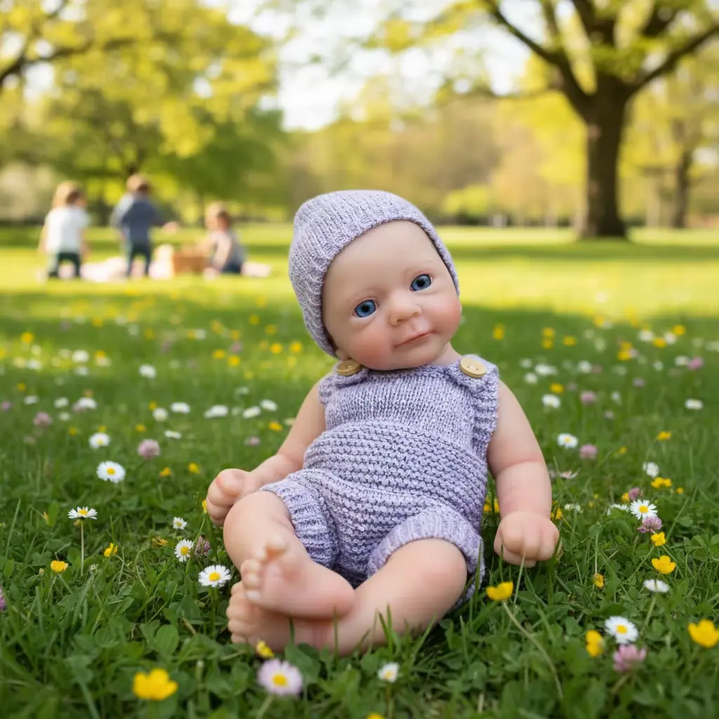 13 Inch / 33 CM Silicone Full Body Weighted Squishy Reborn Baby Doll Anatomically Correct Realistic Soft Toy Fashion Doll for Girls