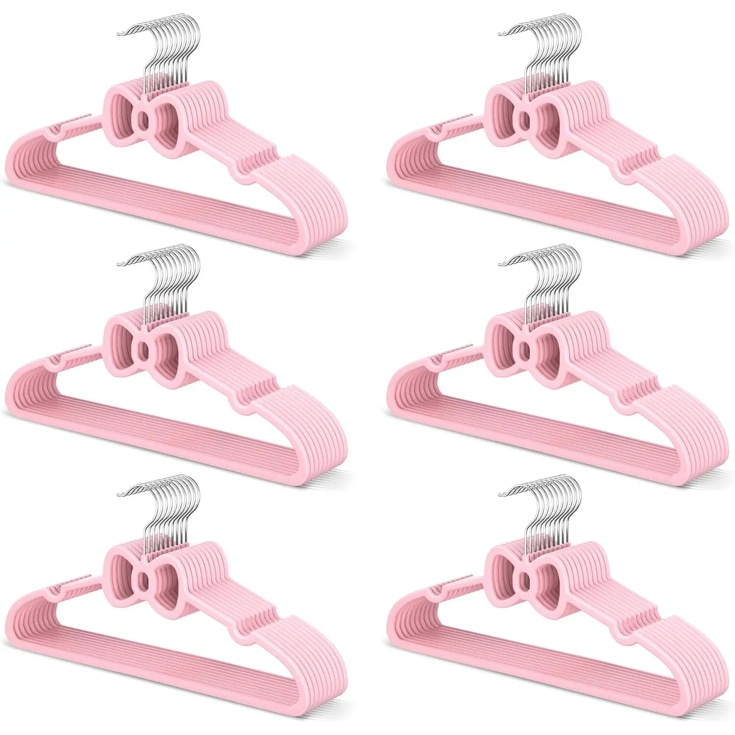 15.5 Inch Kids Butterfly Bow Hangers 60 Pack, Durable Big Kid Hangers  Youth, Teen and Petite Woman, Plastic Kids Hanger, Cute Childrens Hanger  Closet, Pink