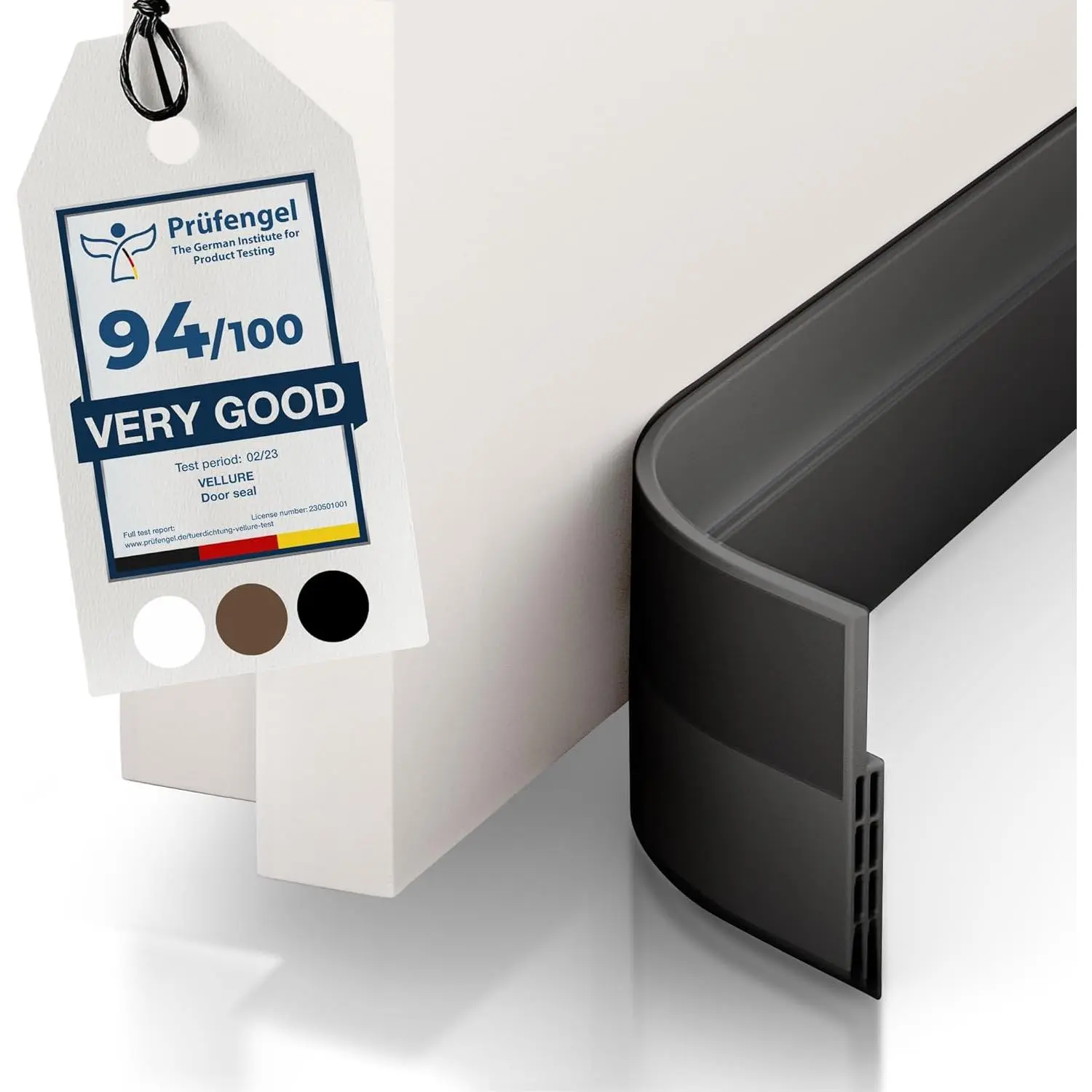 ® Door Draft Stopper for Bottom of Door - Door Sweep for Bottom of Door/Stripping Door Seal (Save Energy – installs Quickly and) Door Strip (1, Black)