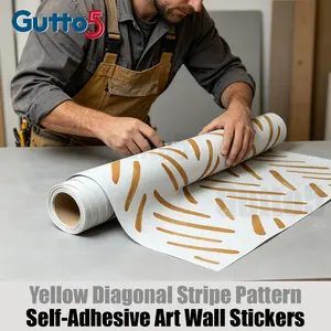 Gutto5 Self-Adhesive Diagonal Stripe Wallpaper, Thick Wear-Resistant, Easy Install & Clean, Modern Minimalist Decor for Living Room