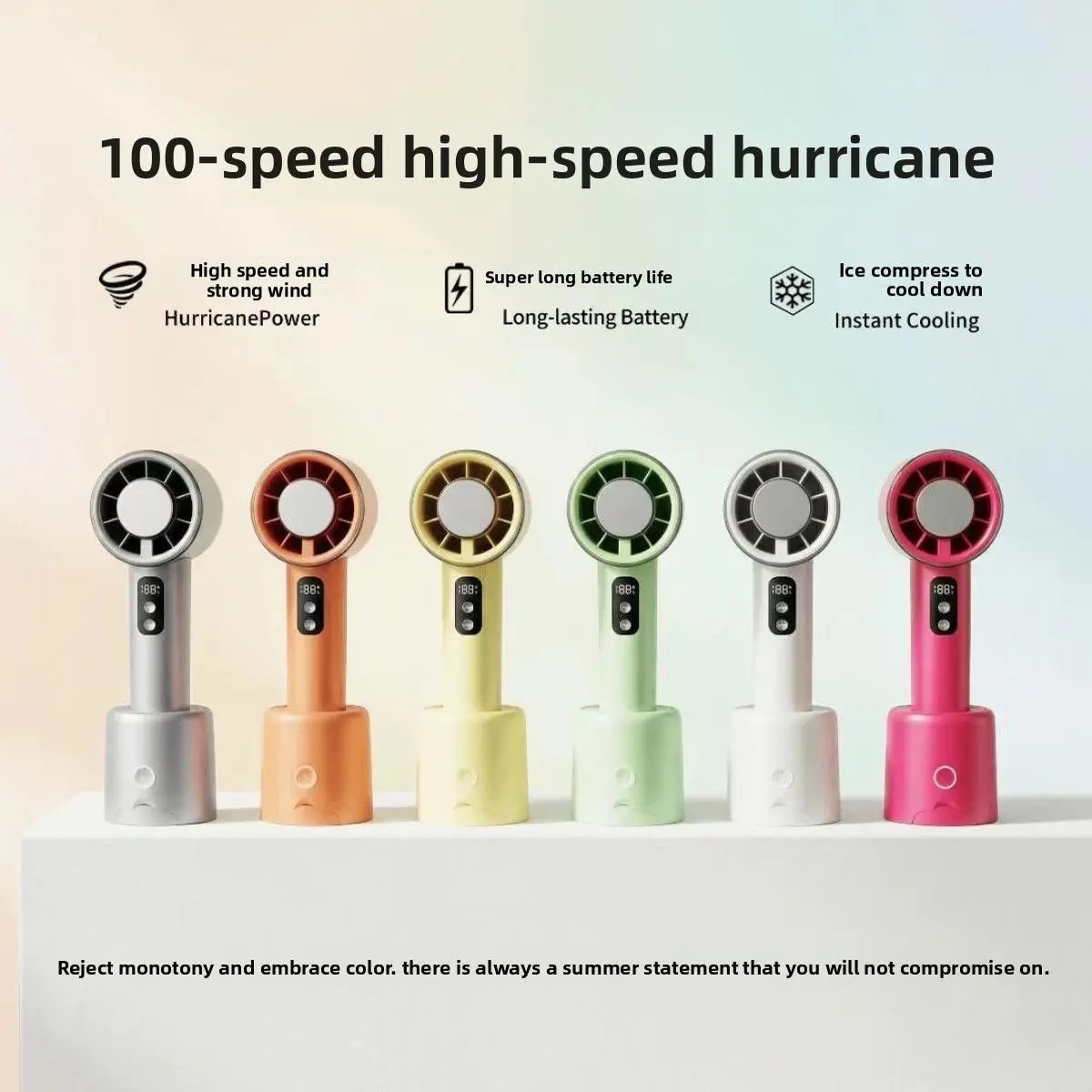 2-In-1 Oscillating Desk & Handheld Fan with Quiet Turbo Motor, USB-C Rechargeable, LED Display, Kickstand, Compact, LED Light, Thoughtful Gift for Camping, Office (for Friends)