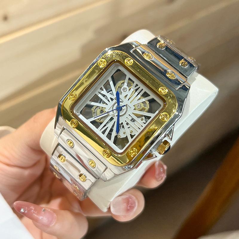 Kadi Men's Alloy Quartz Watch Hollow Transparent Bottom Men's Business Quartz Watch Wristwatch