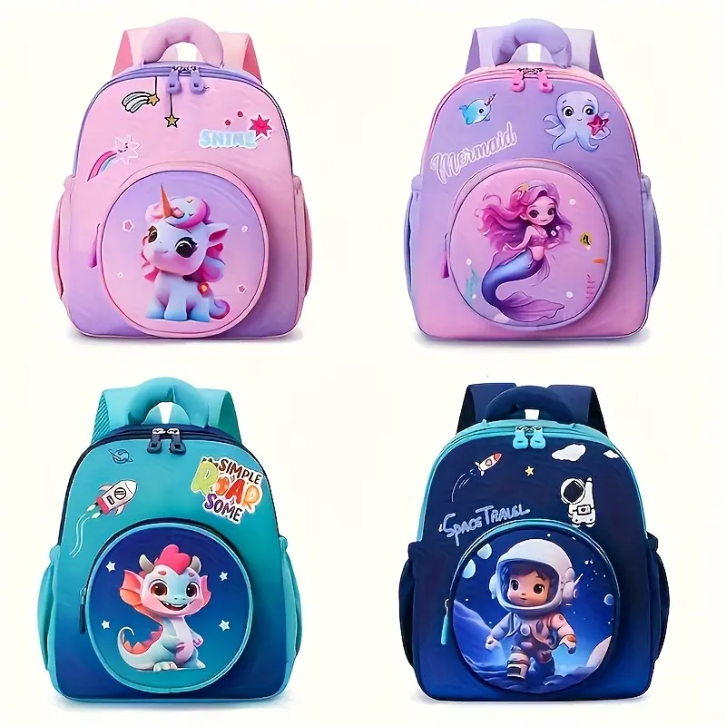 Kindergarten Backpack, Cute Unicorn Girl Backpack, Suitable for Old Preschool Primary School Students Traveling, Lightweight and Breathable Single Shoulder Backpack