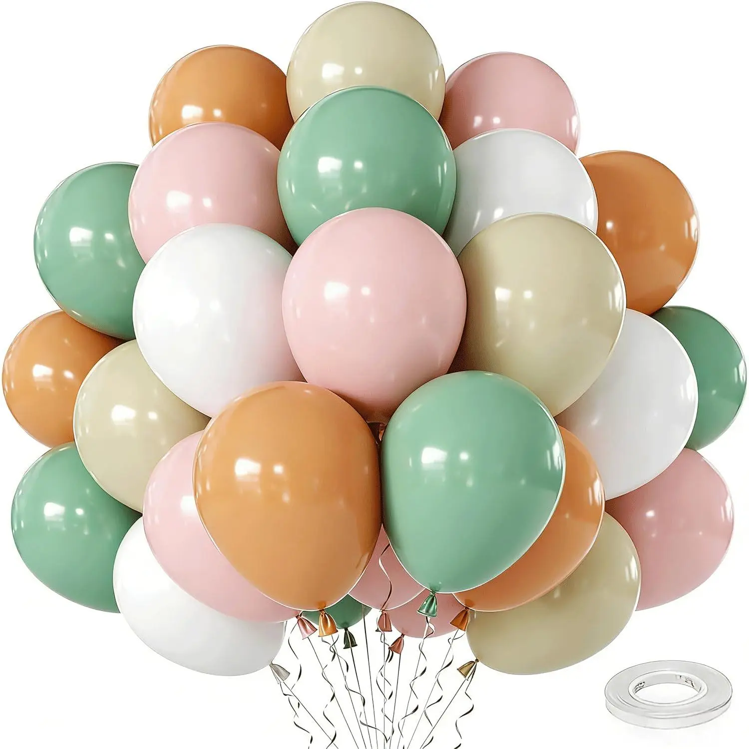 Sage Green  Balloons,50Pcs 12 Inch Pastel Light  Dusty Sage Green Nude Sand White Boho Balloons for  Shower Birthday Bridal Shower Wedding  Party Decorations