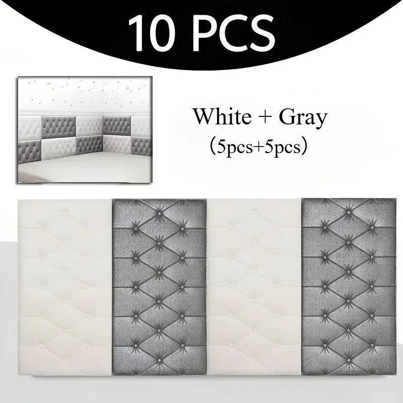 10pcs Self-Adhesive Bed Head Protector Wallpaper, Brick Pattern, Childproof, Easy Install, Multi-Color, Home Decor, Hallway, Bedroom, Nursery Wall Protection