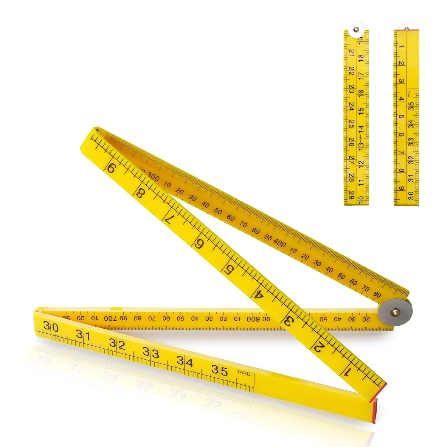 Folding Meter Stick - 36 Inch Folding Ruler Measures in Inches, Centimeters, Millimeters and Meters, Great for Teaching Measurement, Classroom STEM Learning Measuring Stick