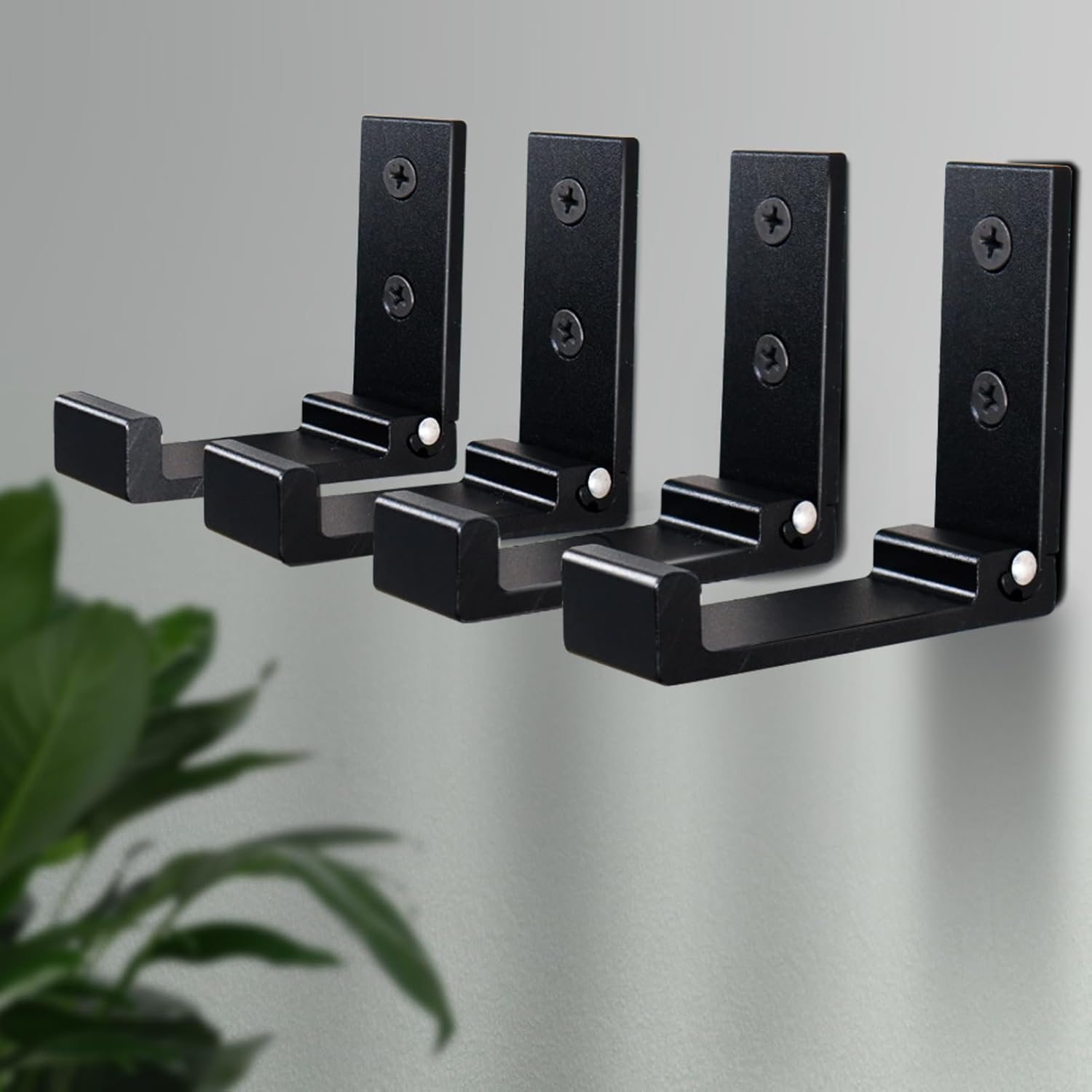 Folding Coat Hooks 6 count Foldable Hook Wall Mounted for Hanging Coat, Jacket, Towel Heavy Duty Wall Hooks  Alloy Fold up Hooks Headphones Holder Bearing Load 33lb (Black)