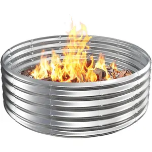Metal Fire Pit Ring/Bonfire Fire Ring- 48 Inches Diameter, 0.7 MM Thick,1.5 ft High, Durable and Stylish for Outdoor Fire Pits,Patios and Camping (, 4X4X1.5 ft)