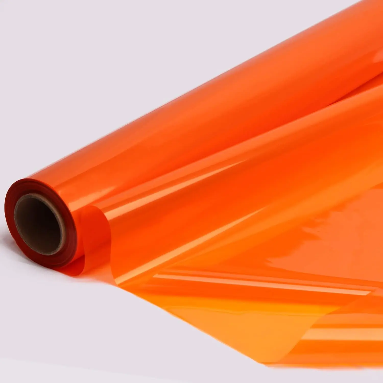 Orange Cellophane Wrap Roll,Colorful Cello 34 In Wide X 100 Ft Long, Translucent Colored Cellophane Wrapping Paper for  Baskets Wrap, , Holiday, DIY Arts Crafts Decoration (Orange)