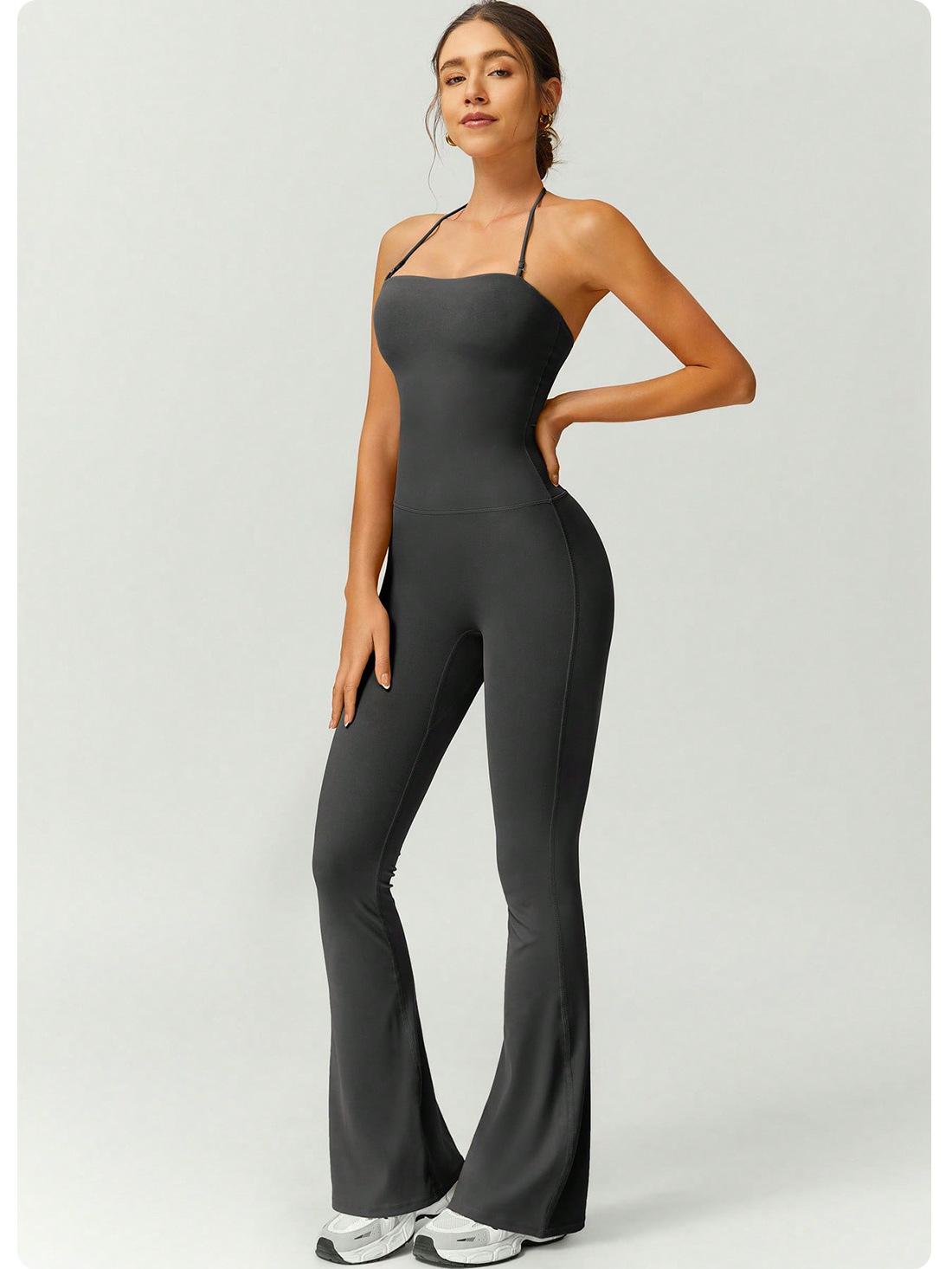 Trendy Slim-Fit One-Piece Bell-Bottom Pants for Women with Straps Beautiful Back Butt-Lifting for Fitness Yoga Outdoor Activities in Gray Black Burgundy Linen Navy Blue Coffee Brown Army Green Rose Red Trendy Slim-Fit One-Piece Bell-Bottom Pants for Women with Straps Beautiful Back Butt-Lifting for Fitness Yoga Outdoor Activities in Gray Black Burgundy Linen Navy Blue Coffee Brown Army Green Rose Red