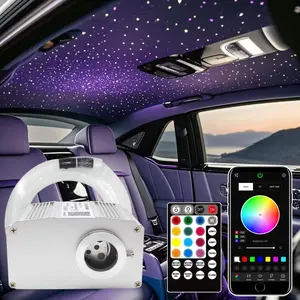 Fiber Optic Lights Starlight Headliner Twinkle LED  Ceiling Lights Kit  Sync 10W RGBW APP/Remote Fiber  300 Strands 0.03in 6.5ft for  Ceiling Decor Bedroom, Room,Living Room