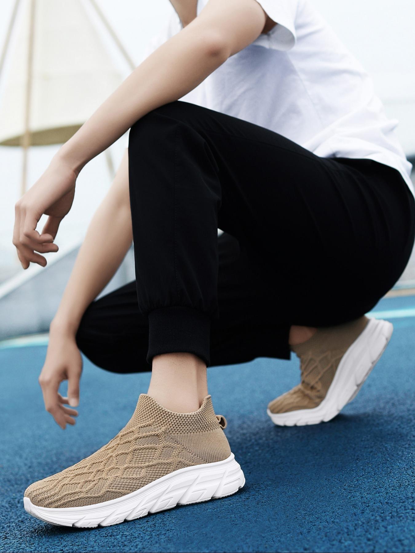 Women's Fashionable Mesh Breathable Slip on Sneakers, Knitted Running Shoes, Casual Comfortable Sports Running Shoes, All-match Basic Shoes for Daily Wear