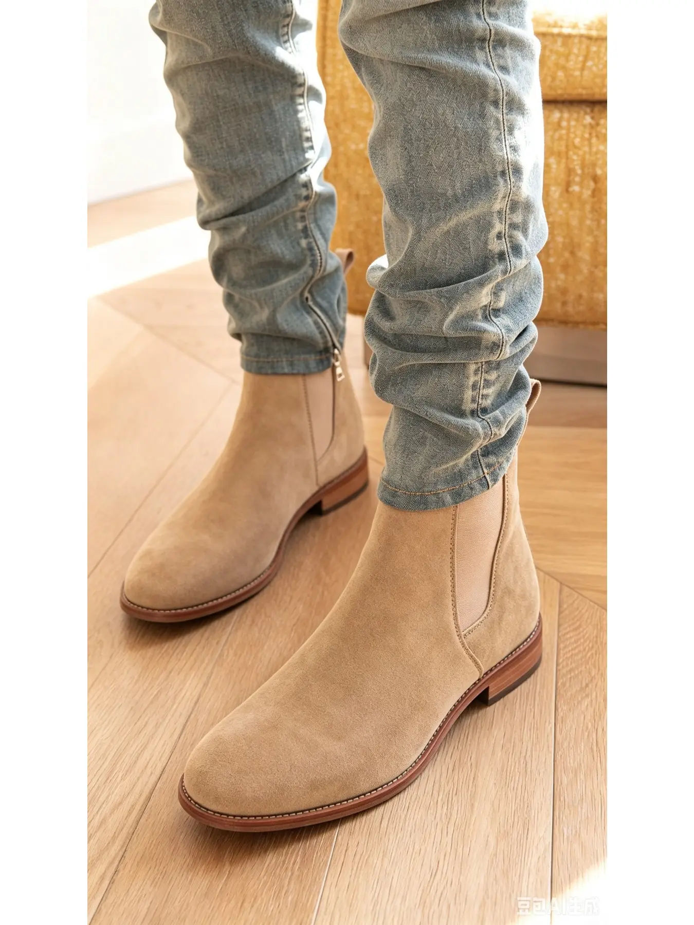 Men Chelsea Boots Daily Casual Ankle Boots for Men Trendy Men Chelsea Ankle Boots, All-Match Dress Boots