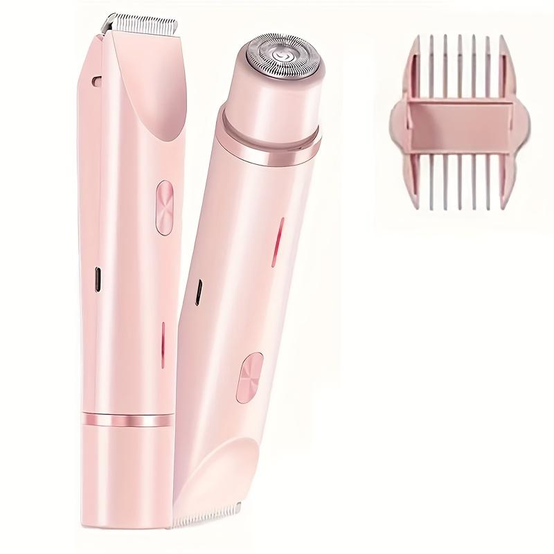 Dual-Head 2-in-1 Women'S Electric Shaver for Balding, Eyebrows, Face, Legs & Underarms - Wet/Dry Use Hair Remover - Portable Bikini Trimmer -  - Gentle & with Stainless Steel Blades, Wet Shaving Device |   Elegant Groomin body  trimmer  for  women