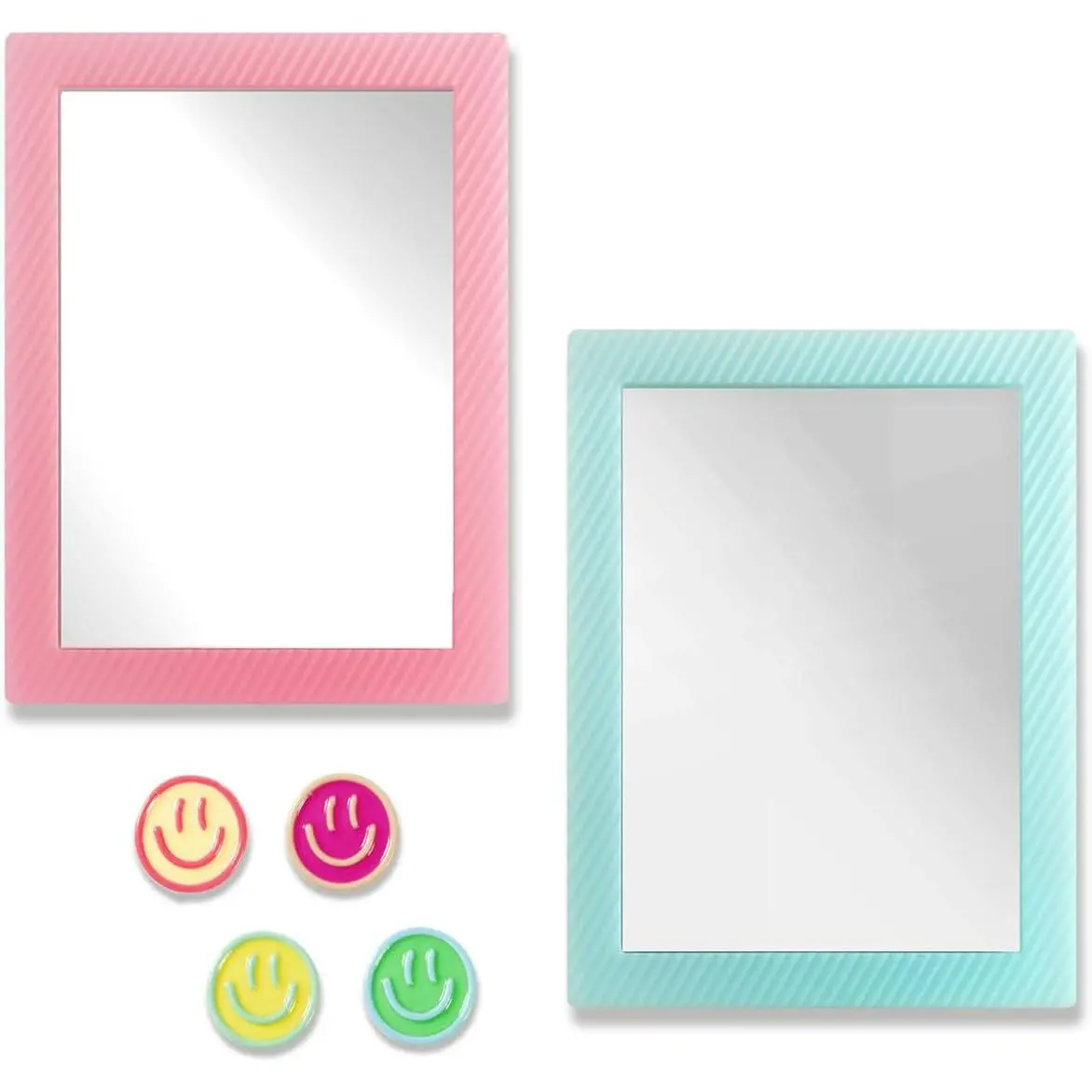 Locker Accessories Kit with  Locker Mirror 2 Packs | 6 count Includes  Mirrors, 4 Locker . Fits School Lockers Refrigerators Office