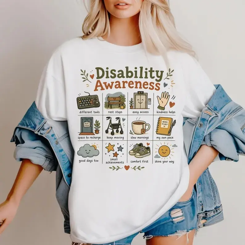 Women's Disability Awareness Shirt, Inclusive Living Tee, Adaptive Support, Comfort Colors T-Shirt,Pure Cotton Unisex Tee,Machine Washable All-seasons Comfort Fit