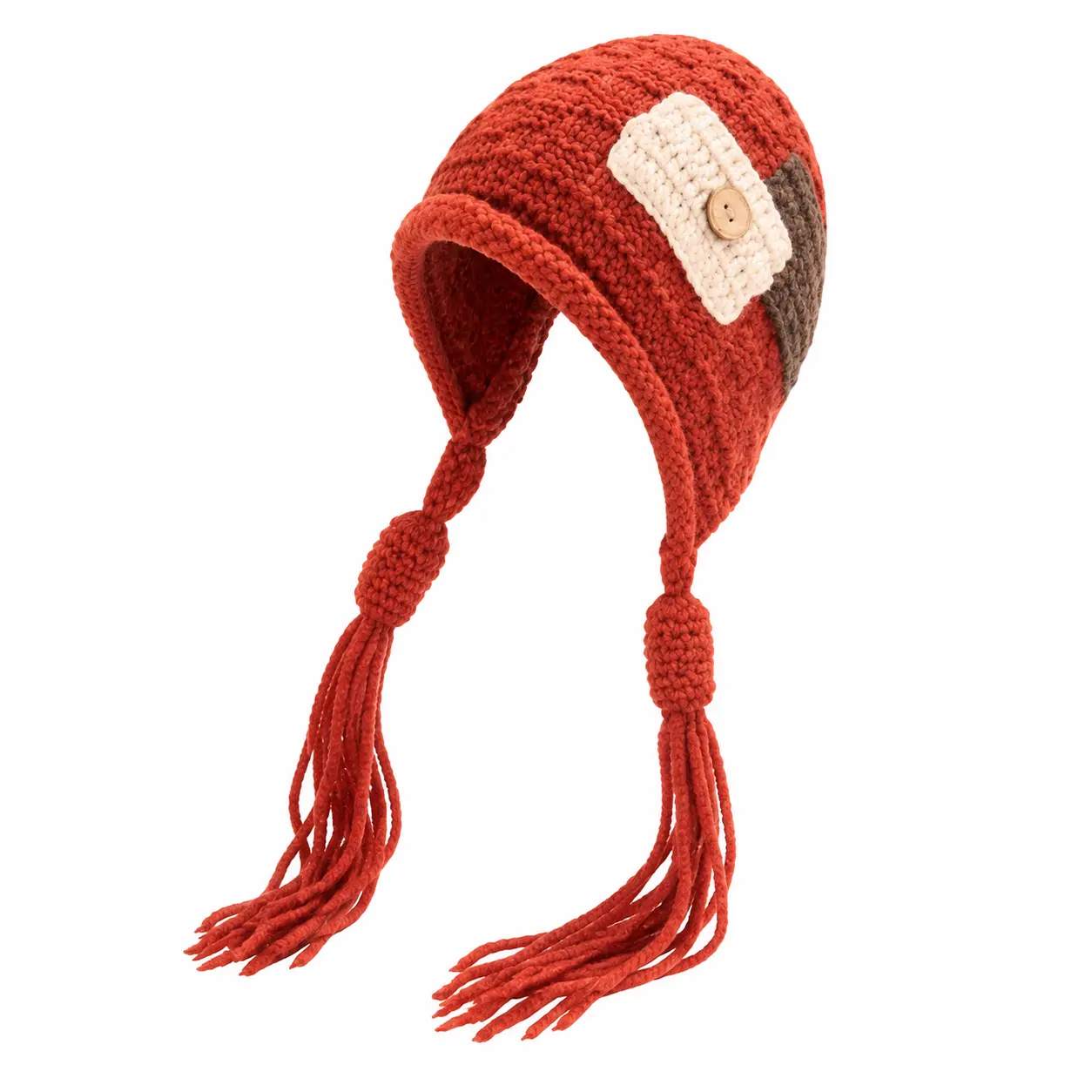 Warm Knitted Winter Earflap Hat for Women Featuring Textured Patchwork Design, Soft Lined Interior, Wind-Resistant Construction, and Versatile Use for Skiing, Cycling, Hiking, or Everyday Cold-Weather Wear