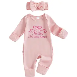 Baby Girl Winter Clothes Newborn Preemie Going Coming Home Outfit Ruffle Mitten Sweater Romper Cute Knit Jumpsuit stuff clearance costume