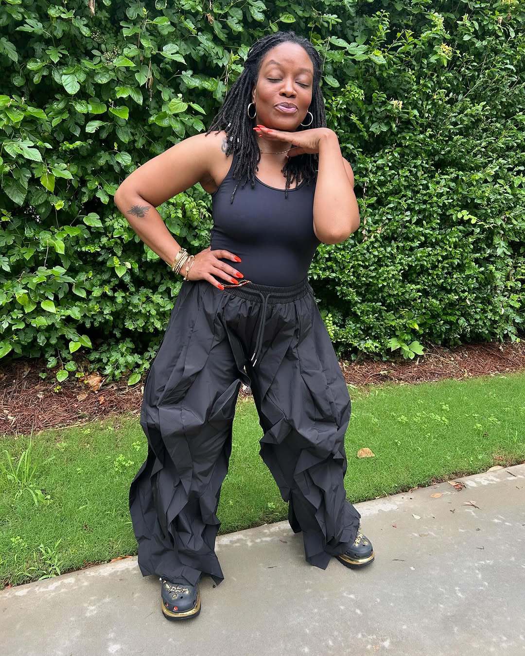 2025 Autumn New European and American Elegant Commuter Workwear Patchwork Lace Lantern Pants Jogger Pants