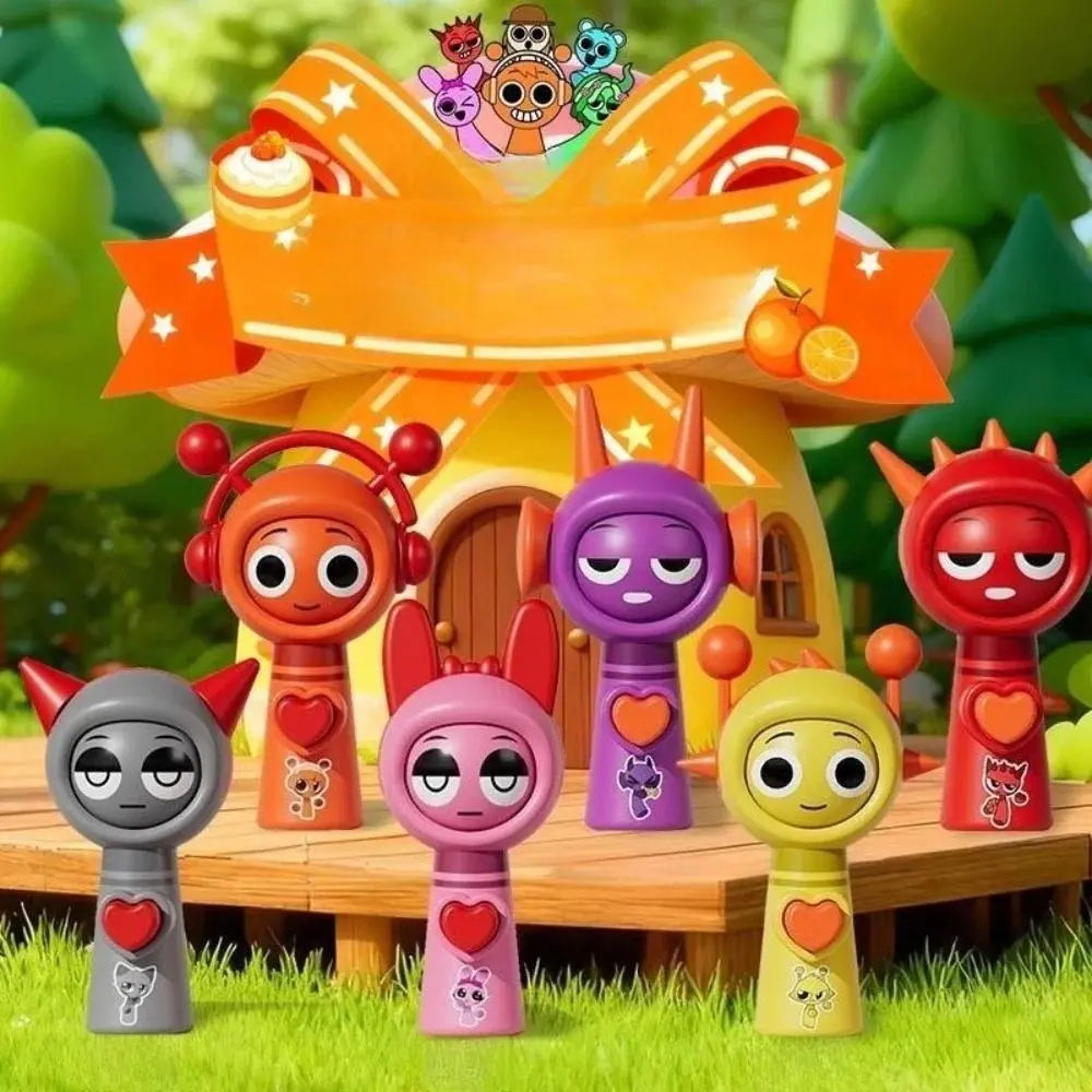 Hot 1/6pcs Mini Sprunki Action Figure Face-changing Toy Movie Sprunki Wenda Model Doll Figurines with Keychain Kids Gift