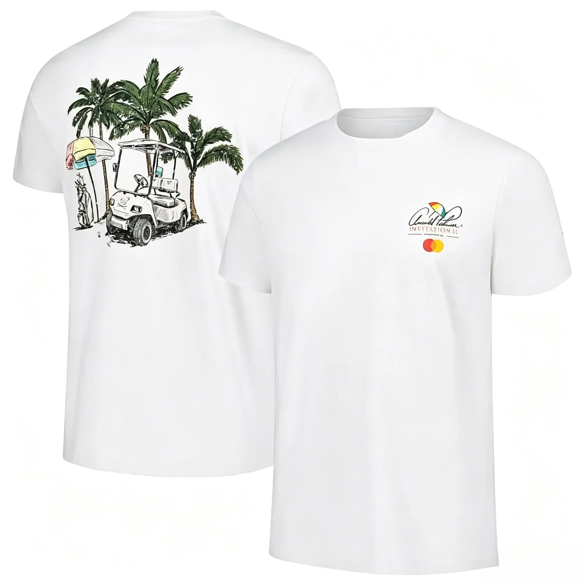 Classic Graphic Men's T Shirts, Unisex Athletic Crew Neck Top with Soft Fabric, Golf Cart Print Souvenir, Casual, Sport