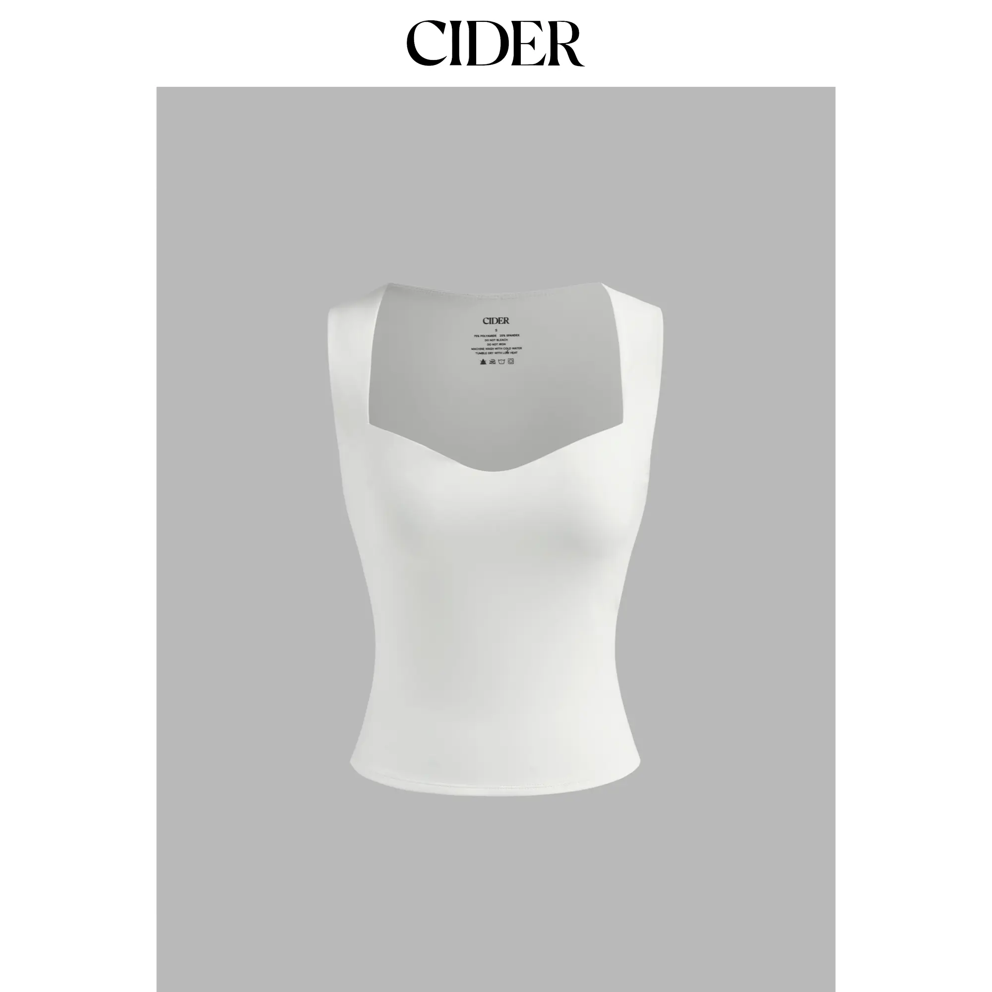 Cider CIDERCONTOUR Double Layered Sweetheart Neckline Tank Top