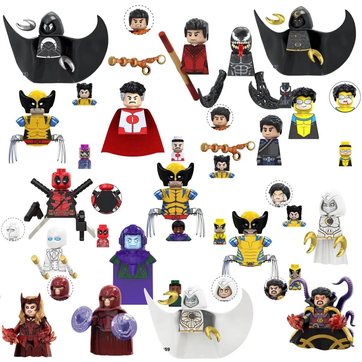 Blind Box Mini Building Blocks TV6208 Figures Big Goblin Spiderman Iron Man Venom Captain Hawk Deadpool Armor Christmas Gift Toy