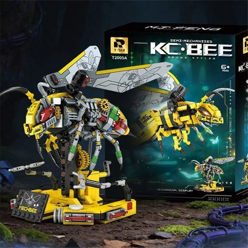 1 Mechanical Insect Building Kit, Creative Jungle Bee Honey Collector Model with Gears & Display Base, Brick Toy for Kids Teens Adults 12-16+, Birthday Gift, 2026 Trending Hobby Choice