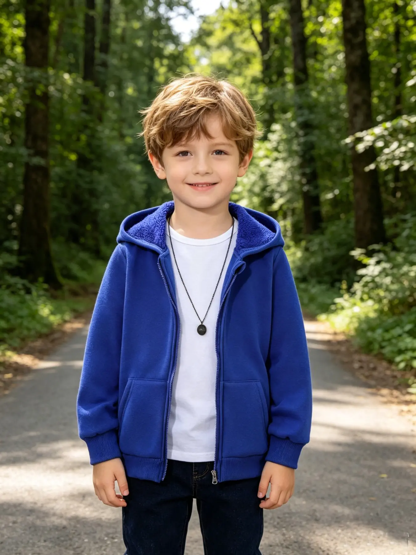 Autumn Boys' Letter Print Play Jacket, Warm Zipper Hooded Coat, Loose-Fit Casual Outerwear, 3-7 Years Daily Wear