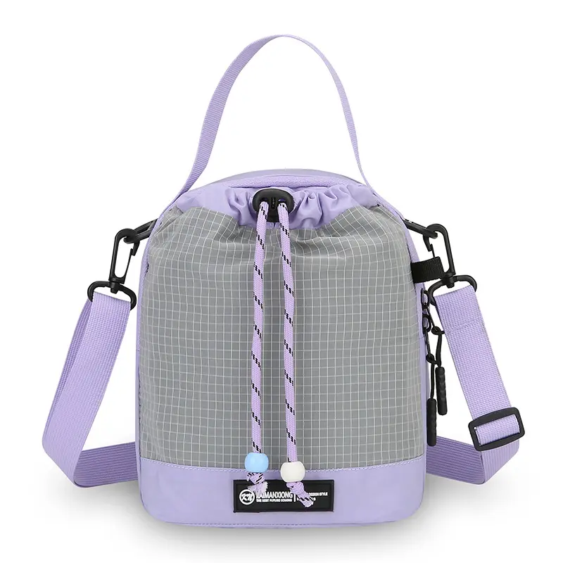 Unisex 4-in-1 Convertible Mini Backpack, Water-Repellent Grid Ripstop Nylon Sling Bag with Adjustable Strap, Lightweight for Hiking & Travel, Waterproof