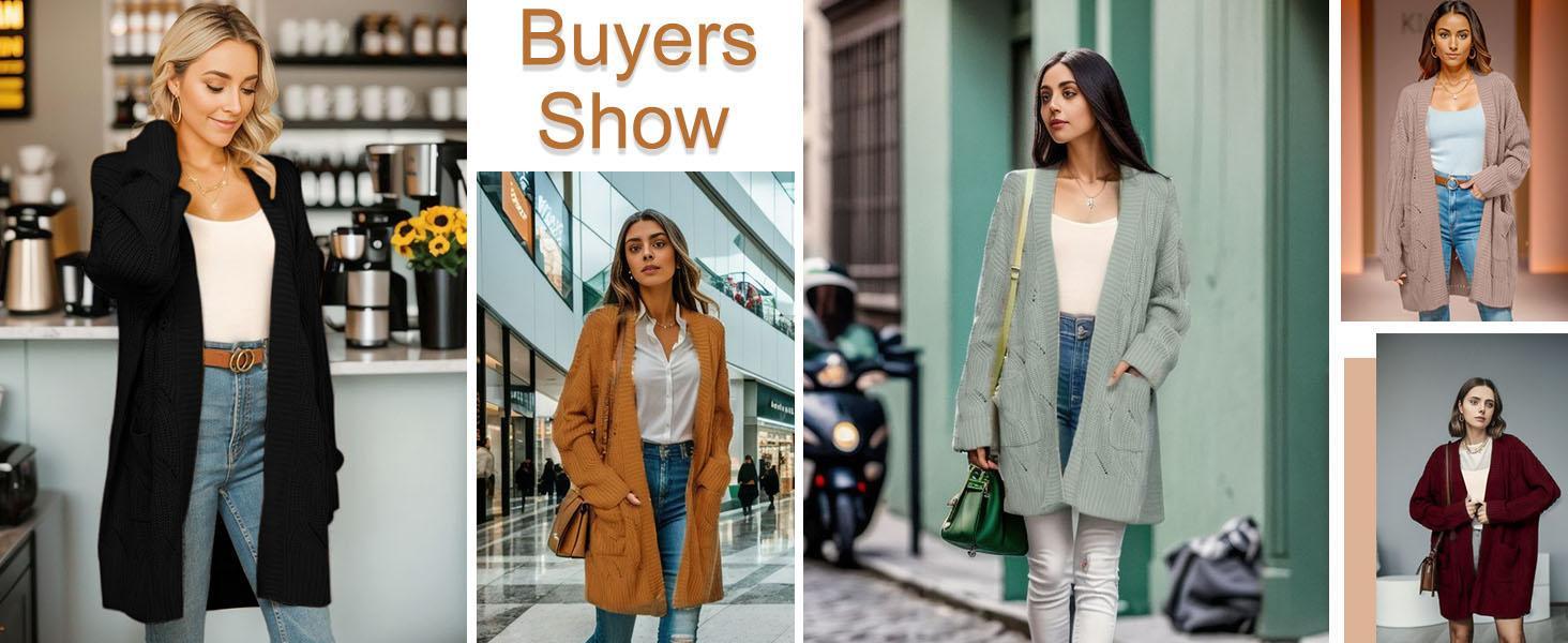 【1XL-5XL】Imily Bela Curve Women's Cardigan Sweaters Long Sleeve Plus Size Solid Cable Knit Open Front Outerwear with Pockets