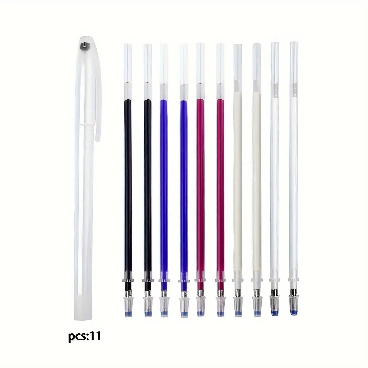 11pcs Heat Transfer Fabric Markers - High-Temperature Disappearing Ink for Sewing, Crafting, and Designing on, Fabric, and More, Crafting Supplies | Vibrant Colors | Durable Markers, Fabric Markers