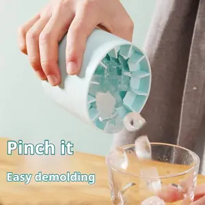 2 Pcs Quick Freeze Silicone Ice Cube Trays, Round Cylinder Ice Mold, Easy Release Smooth Hand Press Ice Molds, Home Use DIY Crushed Ice Maker