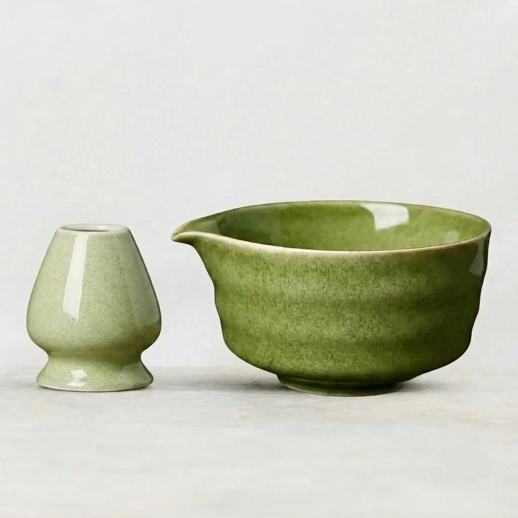 Matcha Set, Matcha Kit Includes Matcha Bowl and Holder (Chasen)