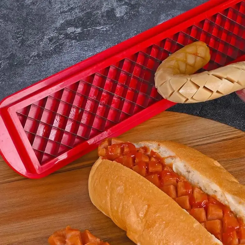 Hot Dog Slicing Tool, Stainless Steel Cutter Blades for Kitchen Utensils, Bbq Kitchen Gadgets, Grilling, Tailgating, Camping and Backyard Outdoor BBQ Prep, Bbq Grilling Accessories