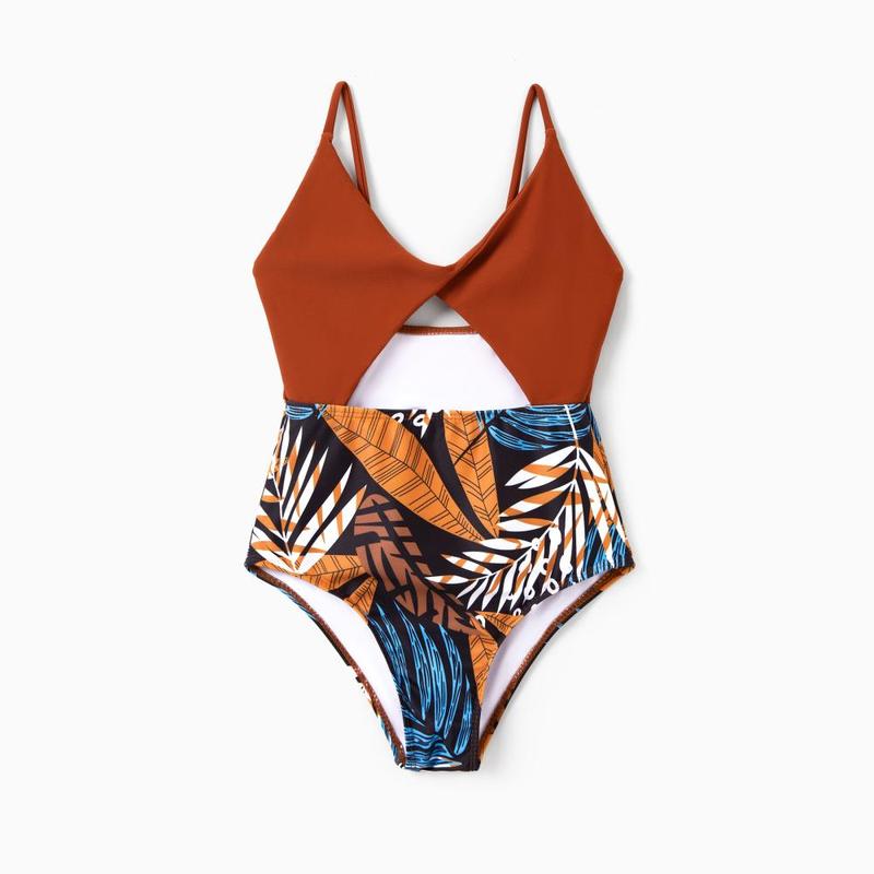 PatPat Family Matching Tropical Swim Trunks or Hanging Strap Hollowing One piece Swimsuit