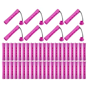 50pcs Yellow Blue Pink Grey Purple 0.28in 0.35in 0.51in 0.59in 0.75in Perm Rods for Long Hair Plastic Curl Rods Cold Wave Rods Hair Curling Roller for Hair Styling Hairdressing Tools Heatless Curling Rod