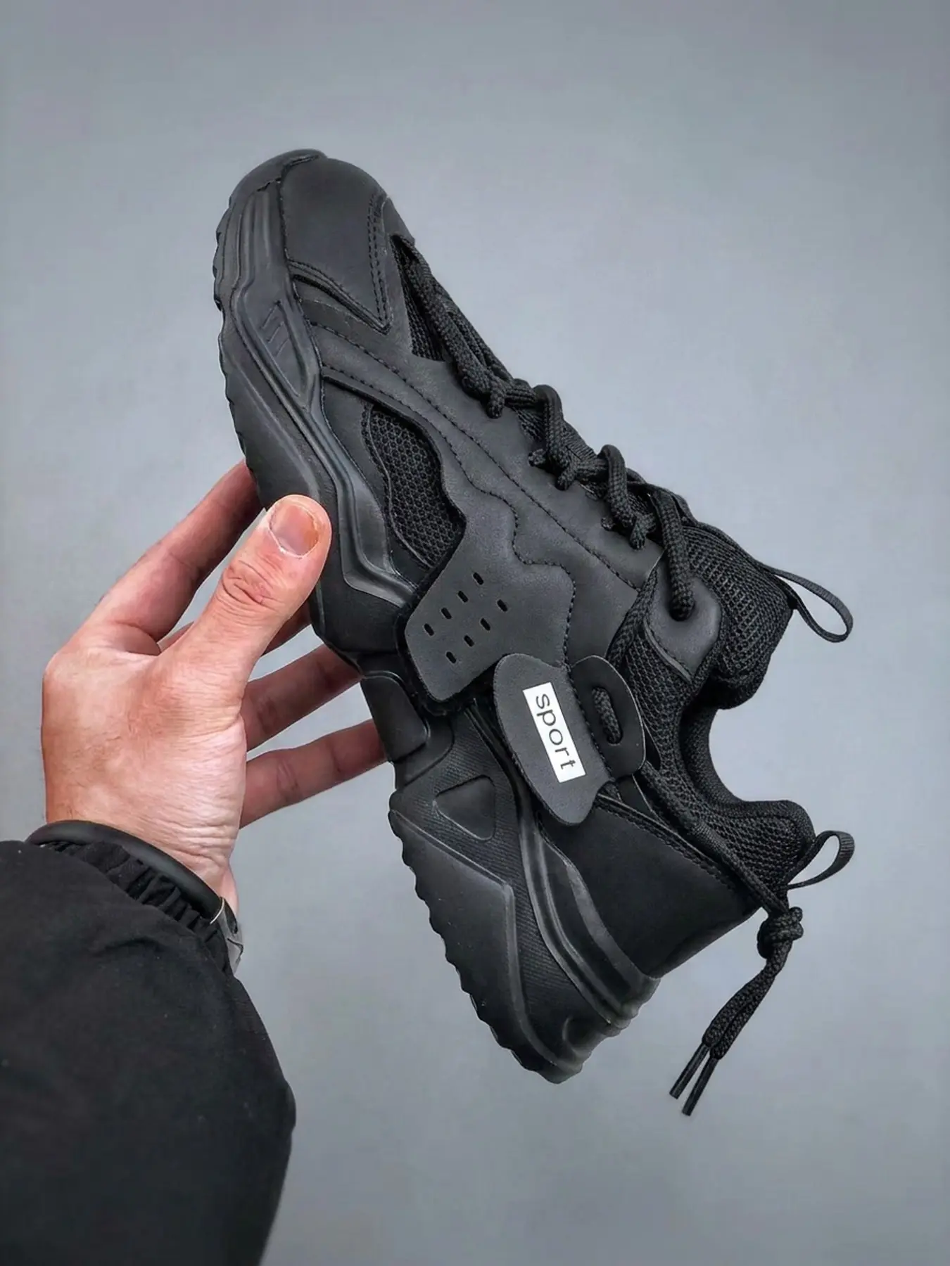 Unisex Thick Sole Dad Shoes, Mesh Panel Breathable Casual Sports Shoes, Height Boost Anti-Slip Retro Mech Style Running Shoes