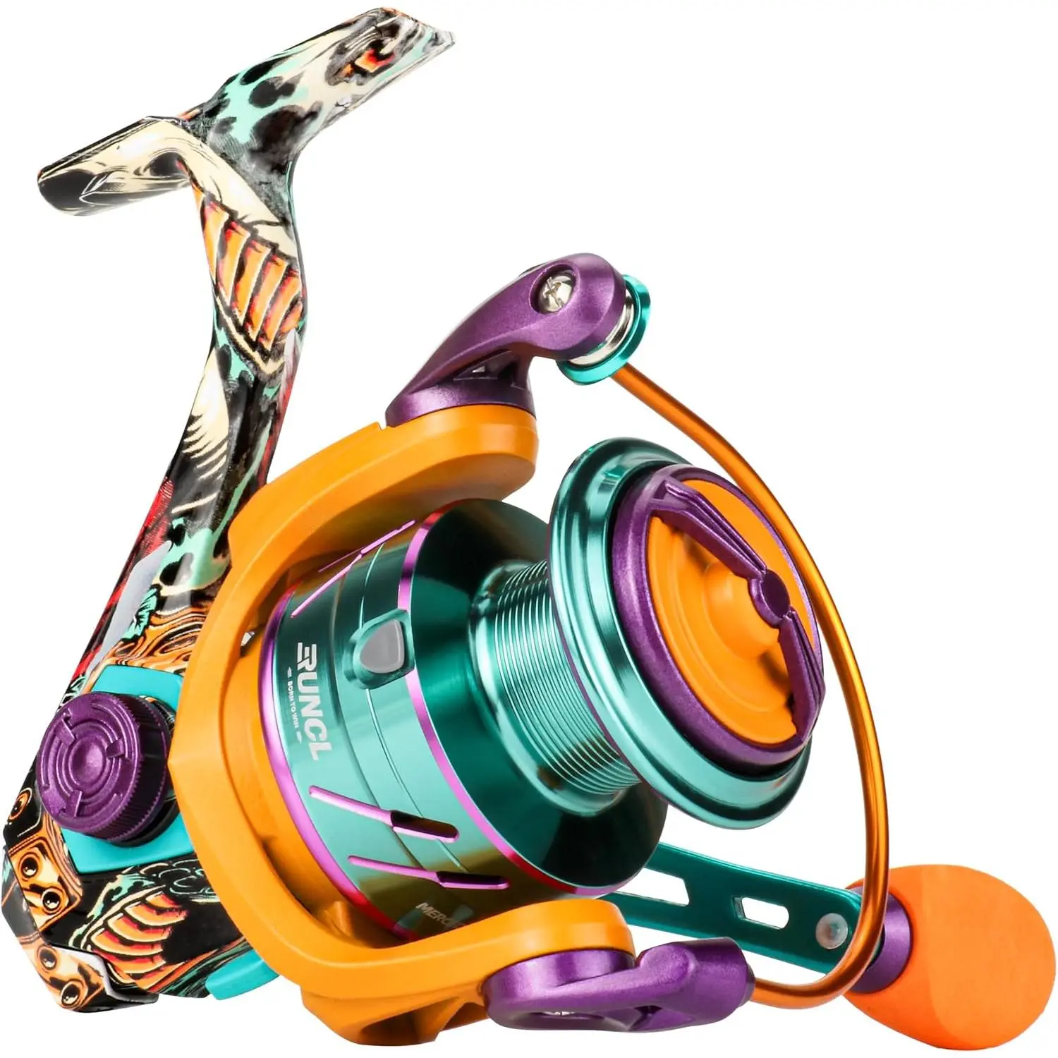 RUNCL Merced II Spinning Reel - 5.2:1 Gear Ratio, 22lb Max Drag, Lightweight, Interchangeable Left/Right Hand, Multi-Size Fresh/Salt Water Fishing Reel (2000, 3000, 4000, 5000 Models)