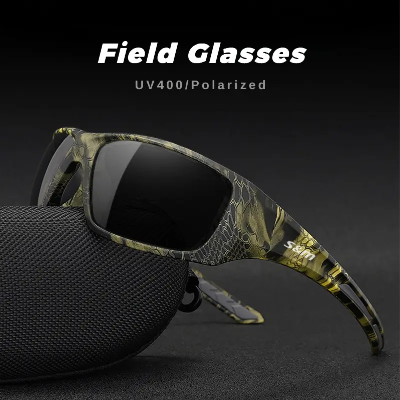 Python Camo Polarized Field Glasses - UV400 Waterproof Anti-Glare Sunglasses for Hunting & Fishing